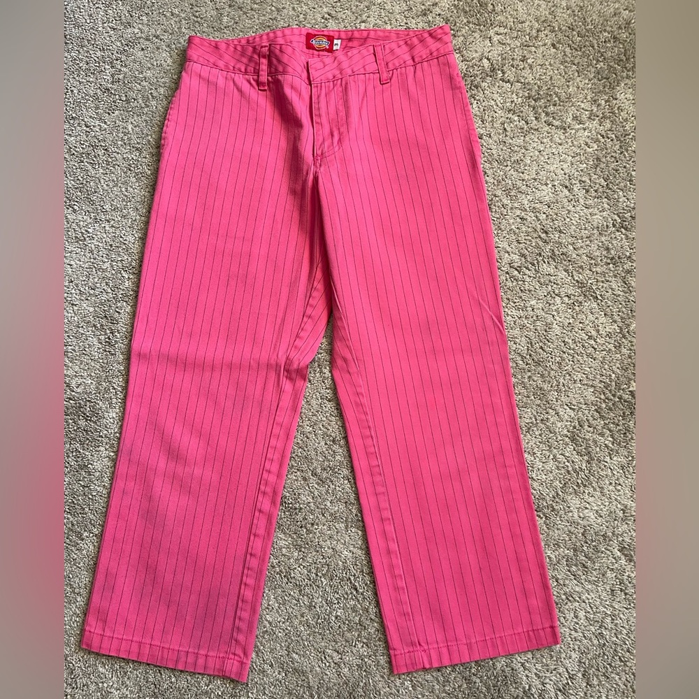 VINTAGE Hot Pink Dickies Pin Stripe Capri’s Junior 3